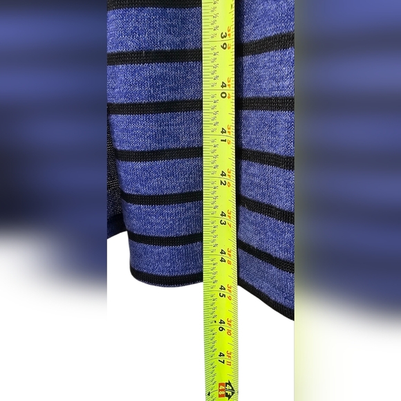 LuLaRoe- 'Joy' Long Striped Sleeveless Cardigan Open Front Large Side Slits - Picture 7 of 7